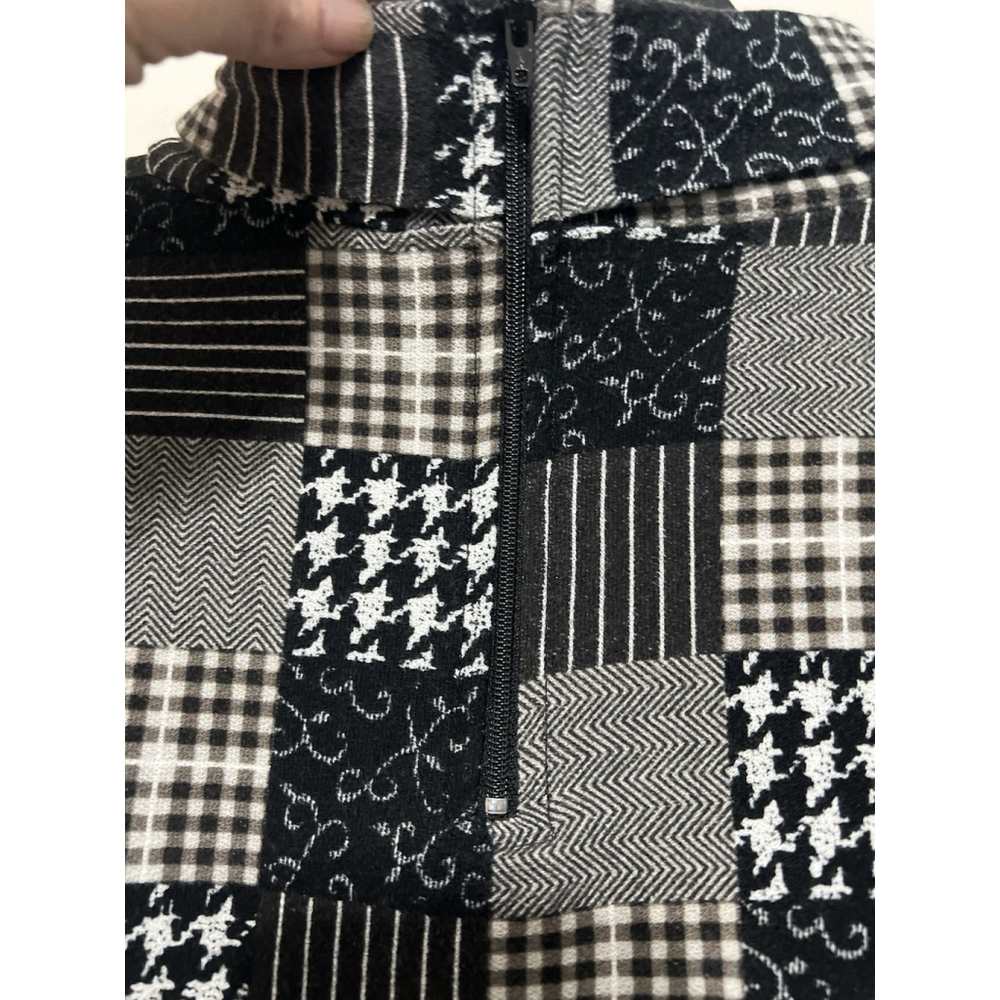 Orvis Vintage Madras Patchwork Mock Turtleneck‎ Top Womens Large Long Sleeve - Picture 5 of 13